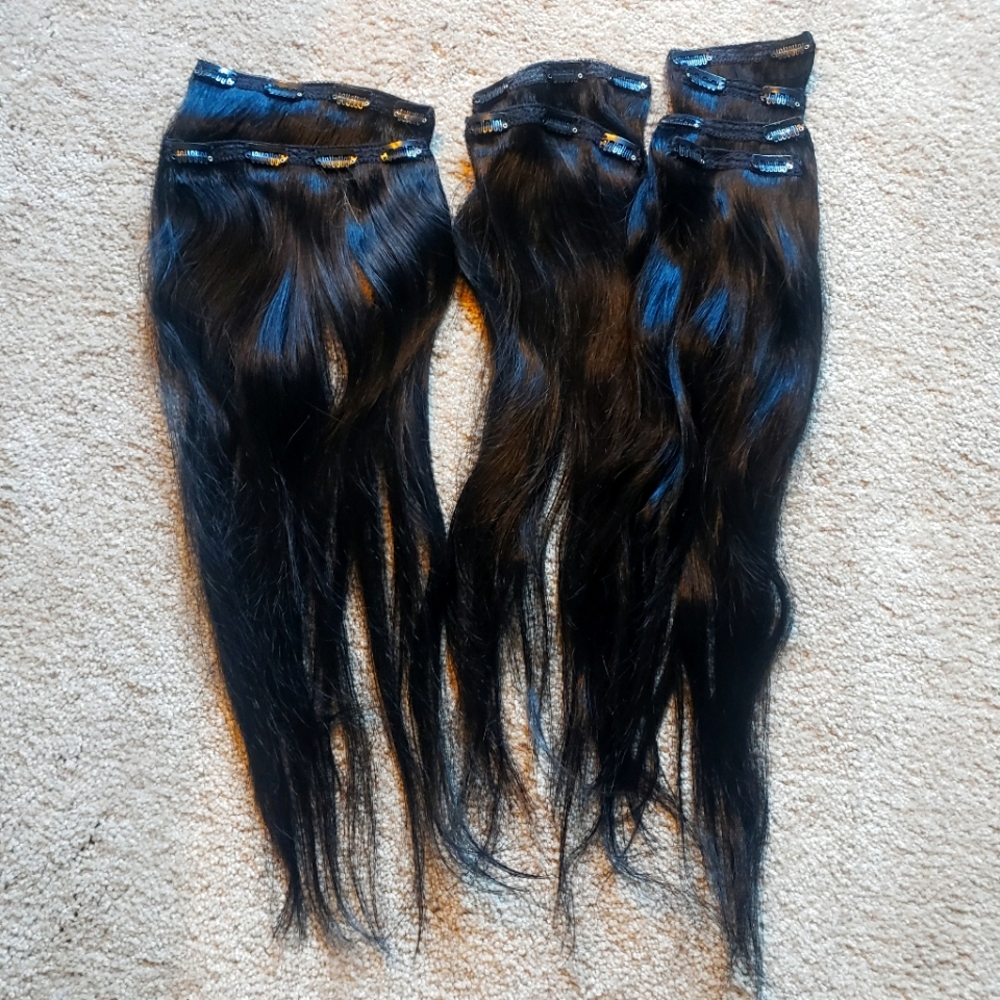 22 inch Jet Black Remi Hair Extensions